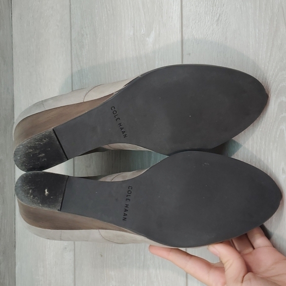 Cole Haan Womens Ankle Leather Wedge Heels Lace Up Boots shoes sz 11B - Picture 8 of 11